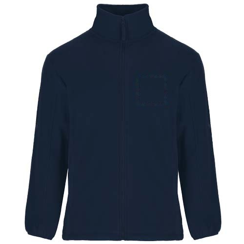 Artic fleece herenjack met volledige rits — drukvlak linker borst