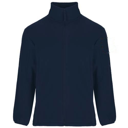 Artic fleece herenjack met volledige rits — drukvlak linker bicep