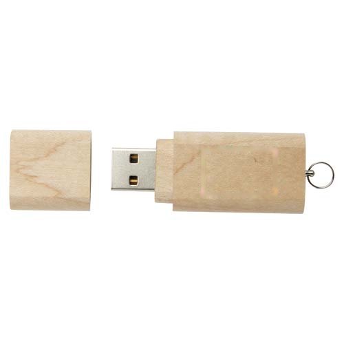 Houten USB 2.0 met sleutelring — drukvlak voorzijde