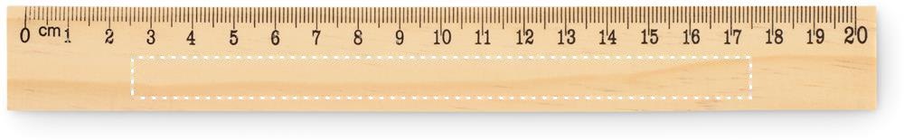RULER20 - Houten liniaal 20cm — drukvlak cm zijde