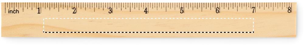 RULER20 - Houten liniaal 20cm — drukvlak inch zijde