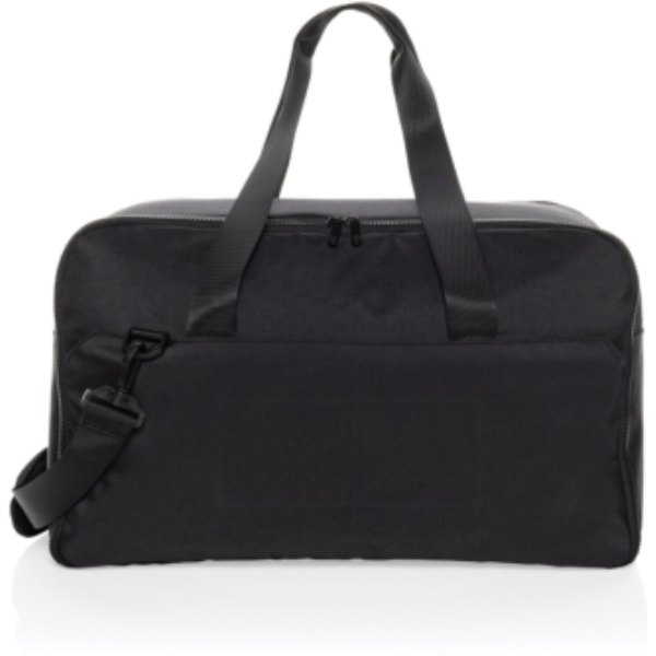 Swiss Peak Aware™ RPET 15.6 inch laptop weekend tas — drukvlak artikel voorzijde