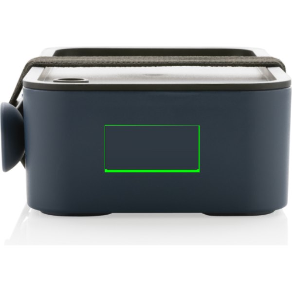 PP lunchbox met spork — drukvlak artikel zijkant links