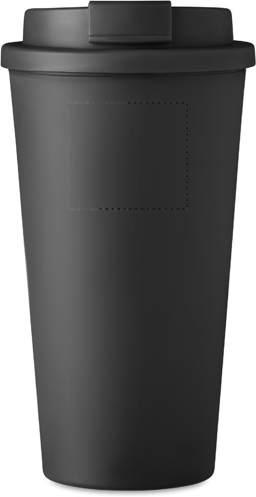 TUESDAY - Dubbelwandige drinkbeker 450 ml — drukvlak voorzijde boven