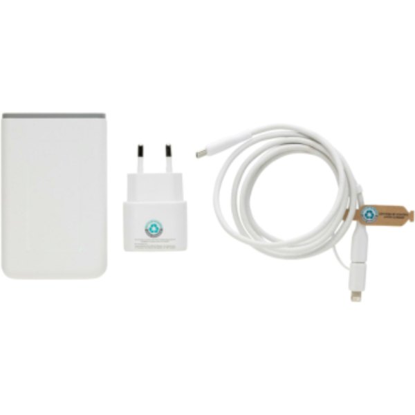 Surge RCS gerecycled PET 20W type C 3-delige oplaadset — drukvlak artikel voorzijde