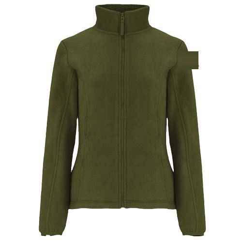 Artic fleece damesjack met volledige rits — drukvlak linker bicep