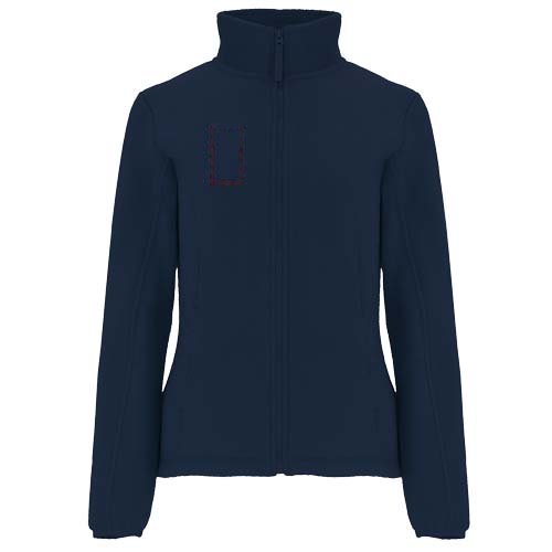 Artic fleece damesjack met volledige rits — drukvlak rechter borst