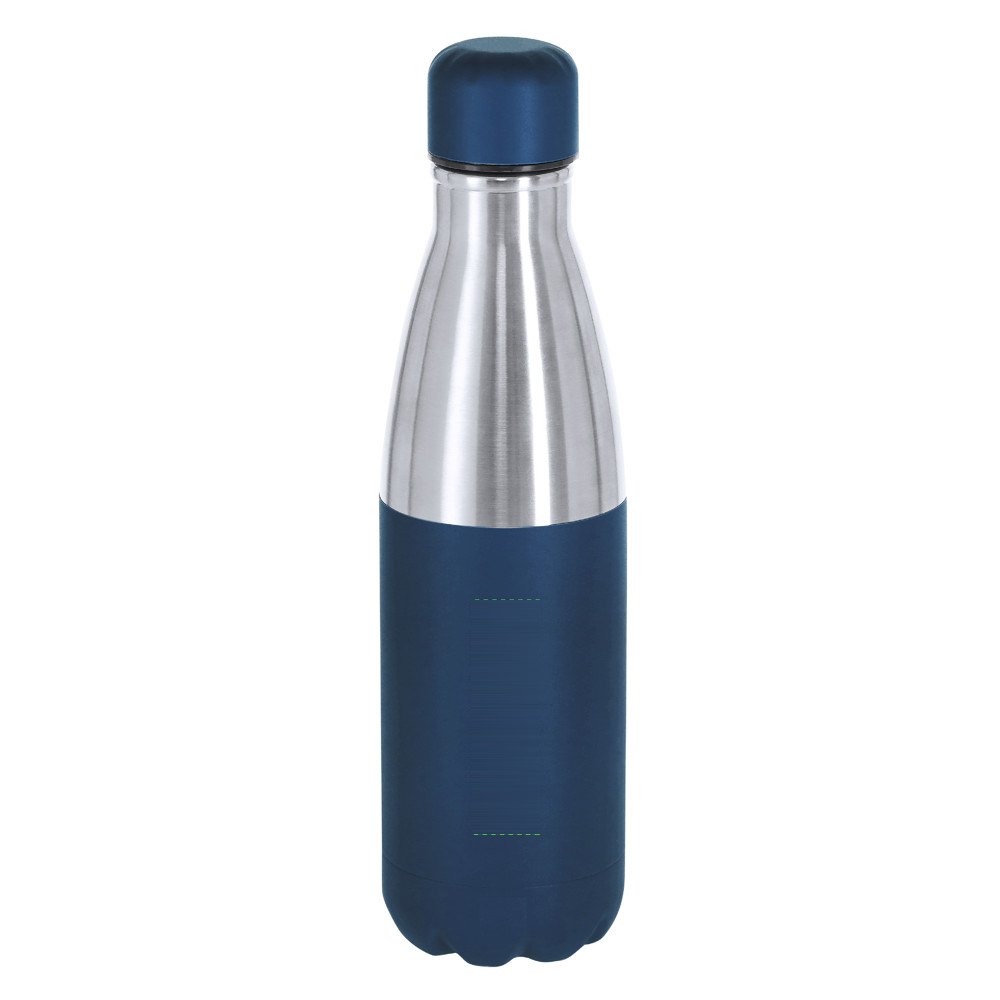 Thermoskan-Fles Fanox — drukvlak verticaal op blauwe deel