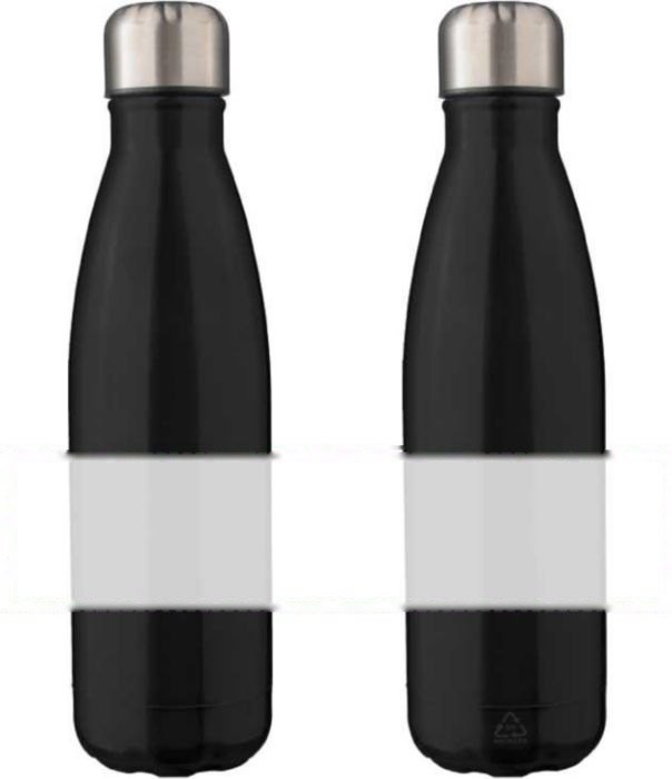 Dubbelwandige fles Lombok | Gerecycled | 500 ml — drukvlak rondom