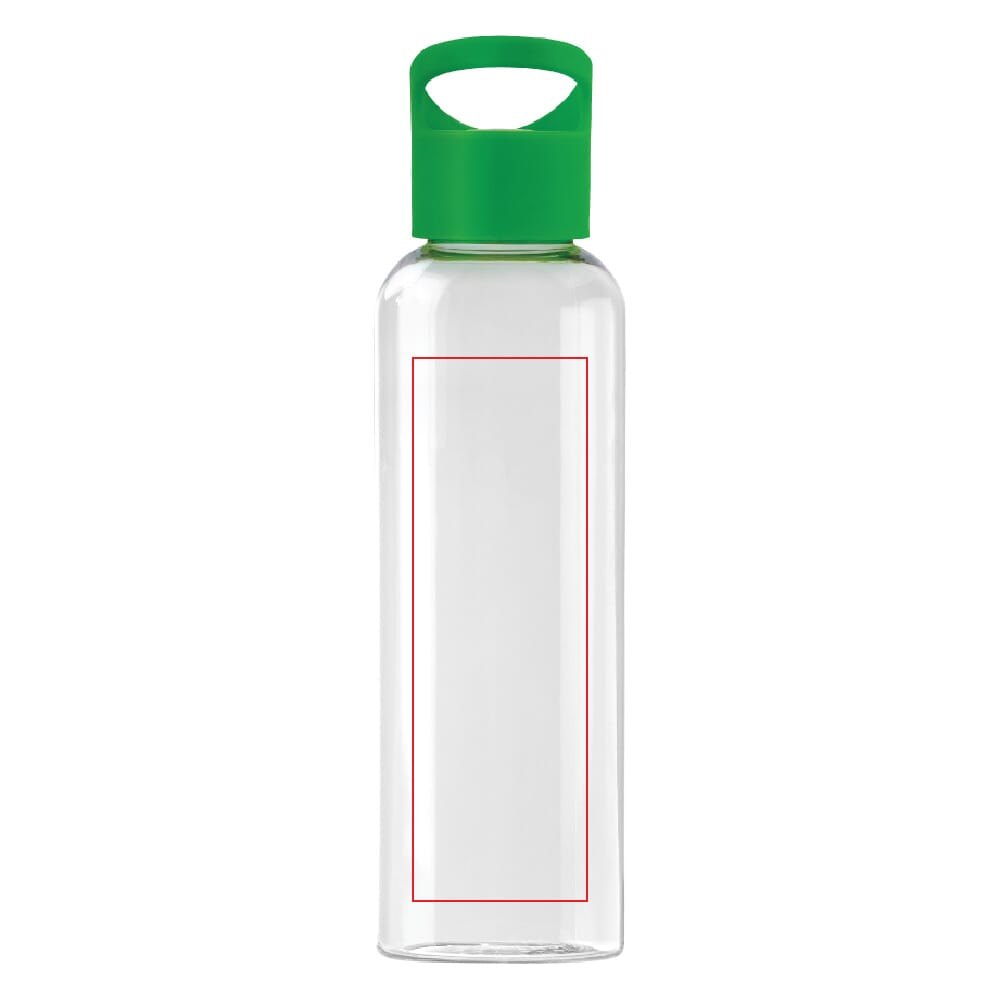 Waterfles Loop transparant R-PET 600ml — drukvlak op de voorkant