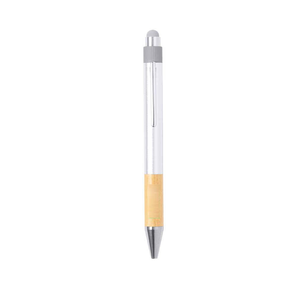 Touch-Screen Balpen Deimox — drukvlak bamboe grip onder clip