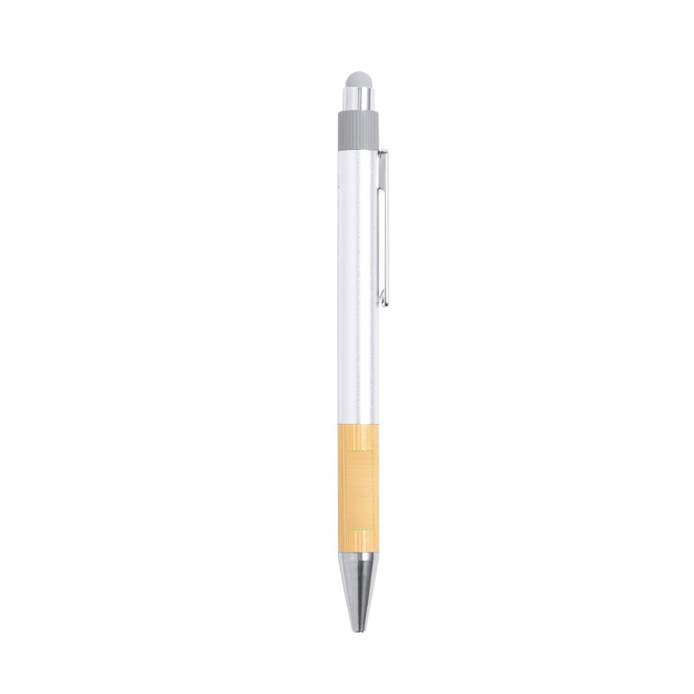 Touch-Screen Balpen Deimox — drukvlak bamboe grip tegenover clip
