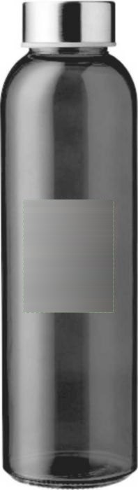 Drinkfles Maxwell | Glas | Rvs deksel | 500 ml — drukvlak zijkant