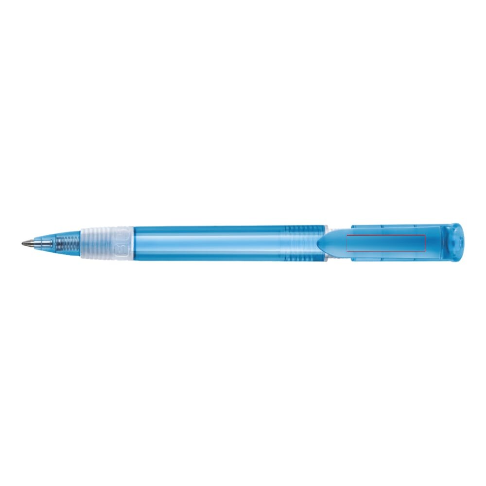 Balpen S40 Grip Clear transparant — drukvlak op de clip