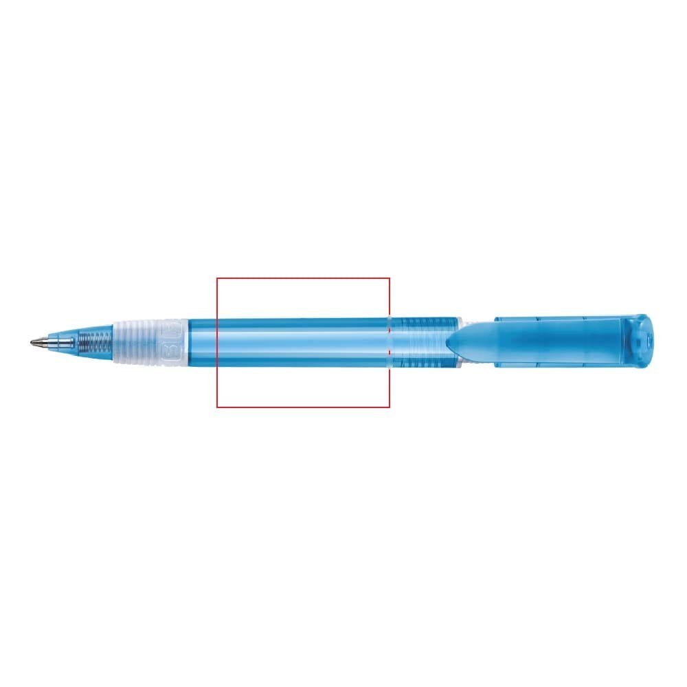 Balpen S40 Grip Clear transparant — drukvlak verlengde van de clip