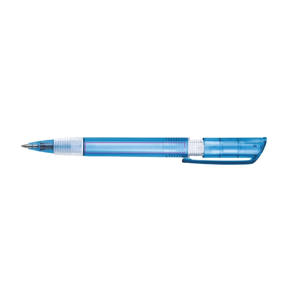 Balpen S40 Grip Clear transparant — drukvlak 270 graden van de clip