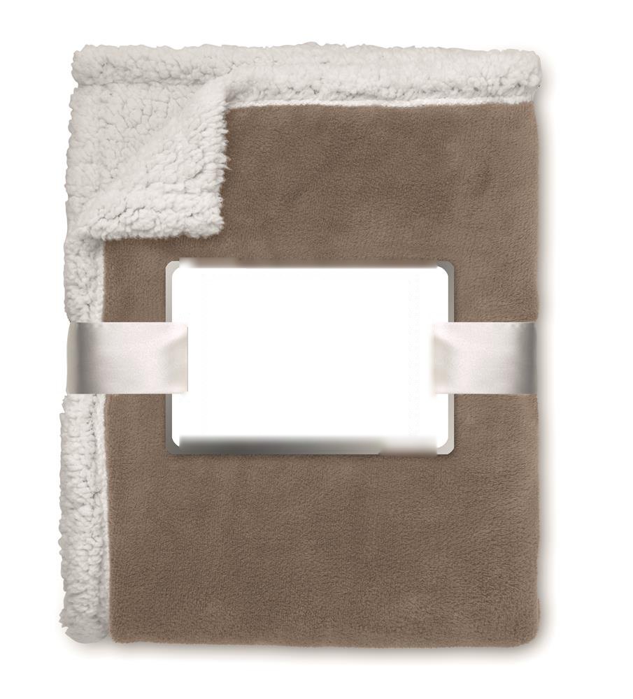 ZERMATT - Dekens, koraal fleece/sherpa — drukvlak inlay