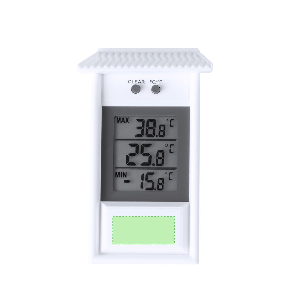 Thermometer Dreax — drukvlak onder het scherm