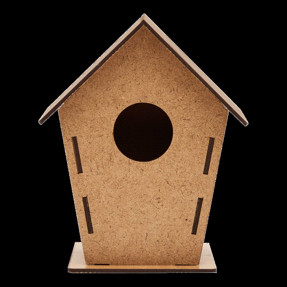ECO HOME - Vogelhuis — drukvlak gecentreerd boven de hole