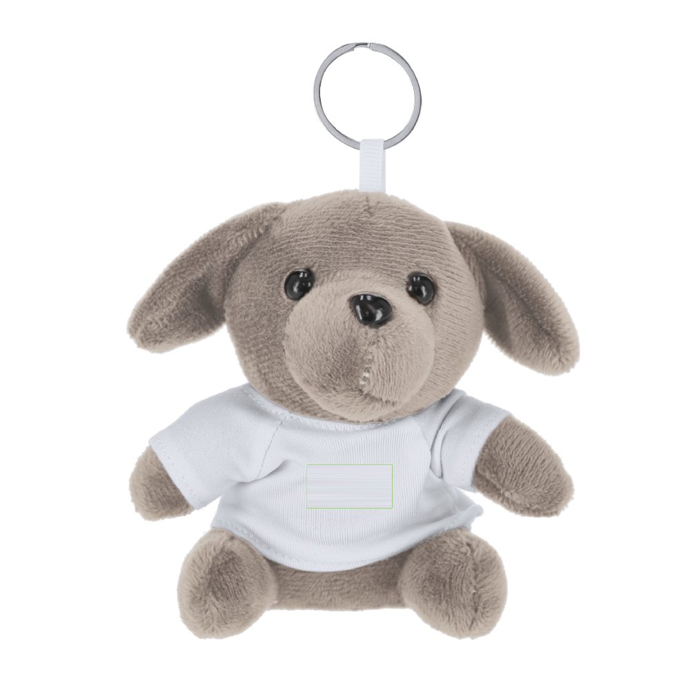 Sleutelhanger Teddybeer Vireo — drukvlak voorzijde t-shirt