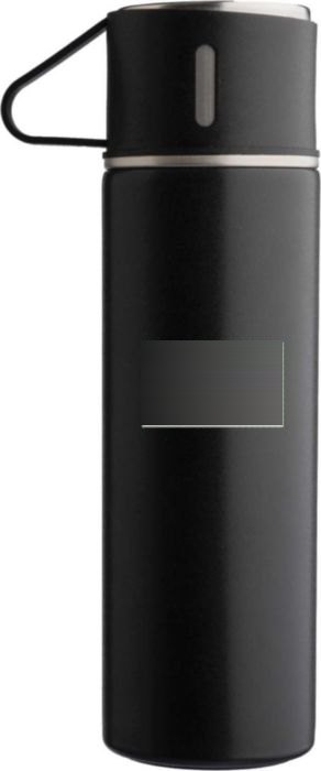 Thermosfles-set | Rvs | 420 ml + 2 bekers — drukvlak zijkant