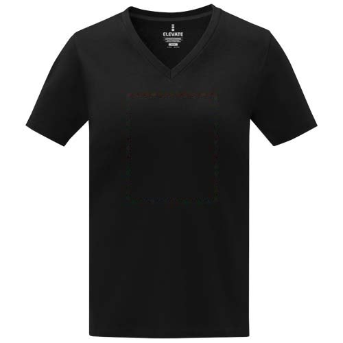 Somoto Dames T-shirt met V-hals en korte mouwen — drukvlak impact volledige voorzijde