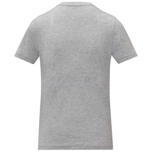 Somoto Dames T-shirt met V-hals en korte mouwen — drukvlak impact hoog op de achterzijde