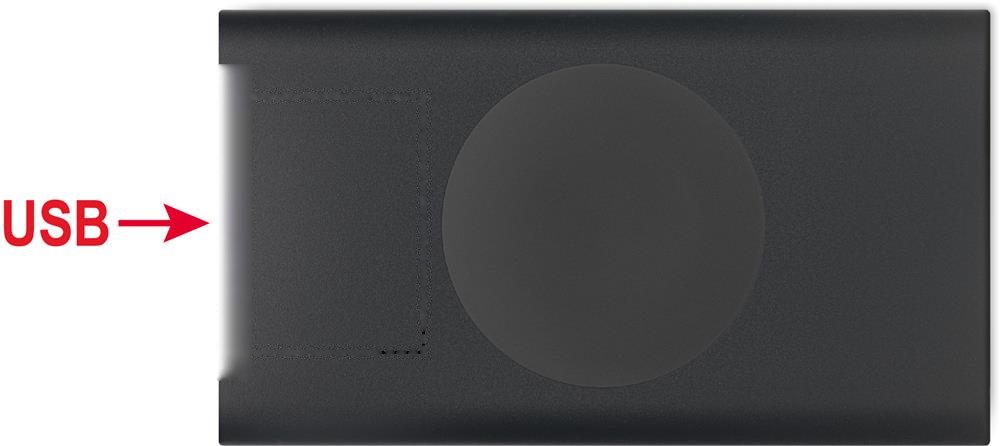 POWERPLUS - Power bank 5000mAh 15W — drukvlak bovenzijde links