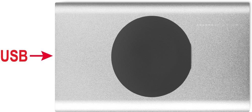 POWERPLUS - Power bank 5000mAh 15W — drukvlak bovenzijde rechts