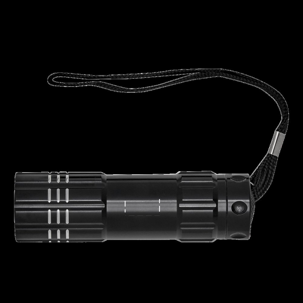 POWERFUL - Robuust uitgevoerde LED zaklamp van metaal — drukvlak gecentreerd op het artikel