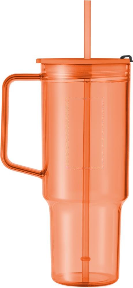 MUGORA - RPET beker 1200ml — drukvlak linkshandig boven