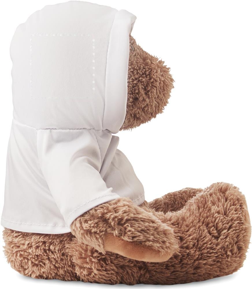 JOHN - Pluchen beer groot — drukvlak hoodie links