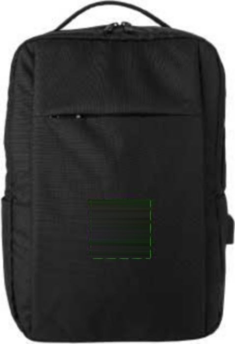 Laptoptas Jesse | Gerecycled | 16 inch | USB-poort — drukvlak voorvak