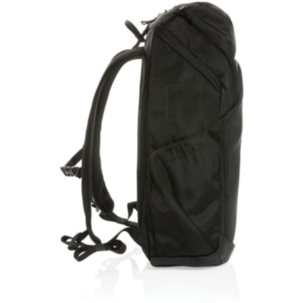 Swiss Peak AWARE™ RPET 15.6 inch zakelijke rugzak — drukvlak artikel links boven