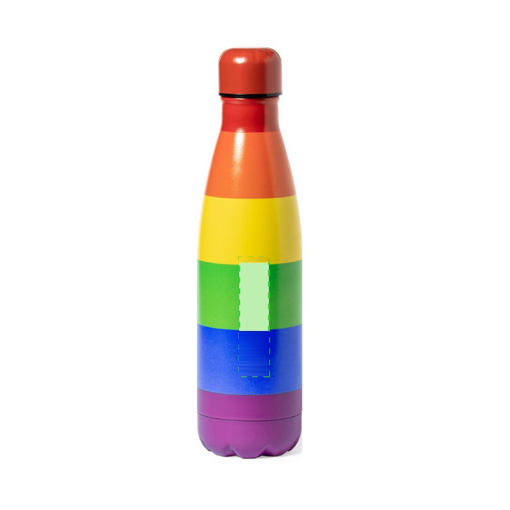 Fles Jedet — drukvlak verticaal op de fles