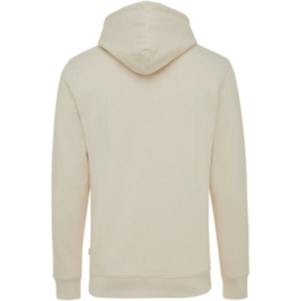 IQONIQ Torres gerecycled katoen hoodie ongeverfd — drukvlak artikel achterzijde