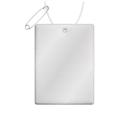 RFX™ H-12 grote rechthoekige reflecterende pvc hanger — drukvlak voorkant (onder reflecterende laag)