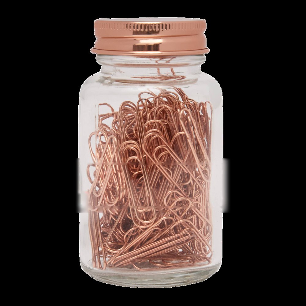 COPPER CLIP - Paperclips in glas — drukvlak gecentreerd op het glas