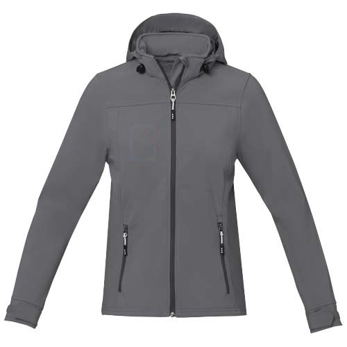 Langley softshell dames jas — drukvlak rechter borst