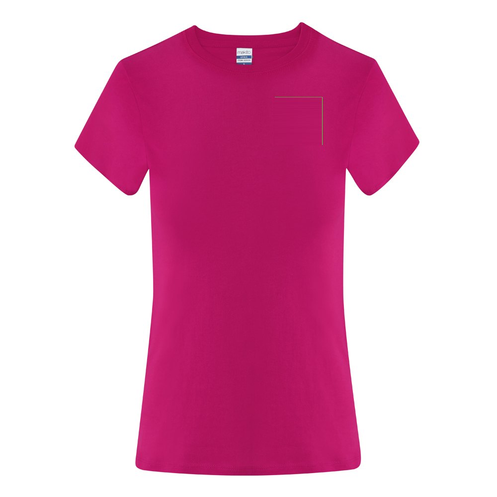 Dames Kleuren T-Shirt Epika — drukvlak linkerborst