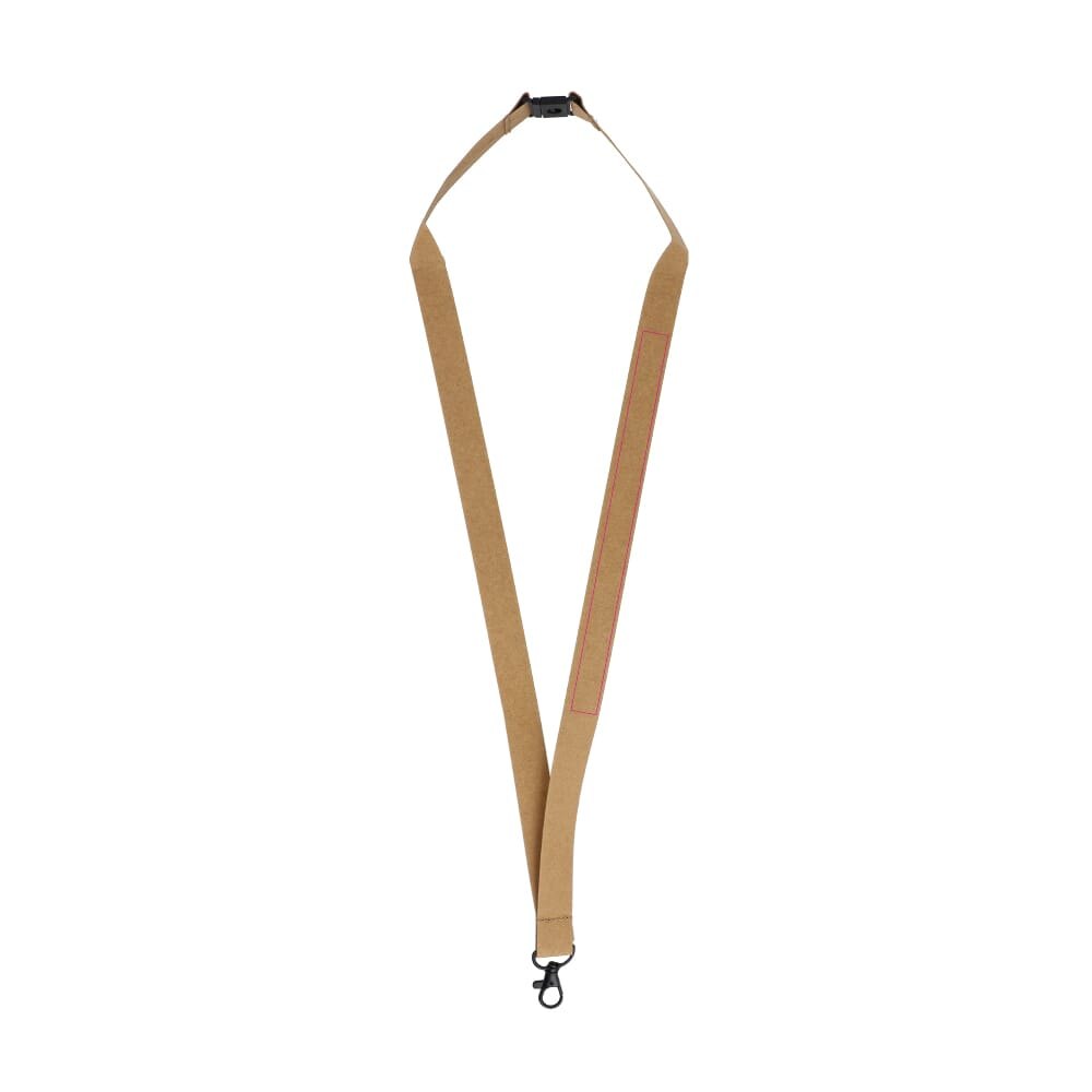 FSC papieren lanyard — drukvlak voorzijde links