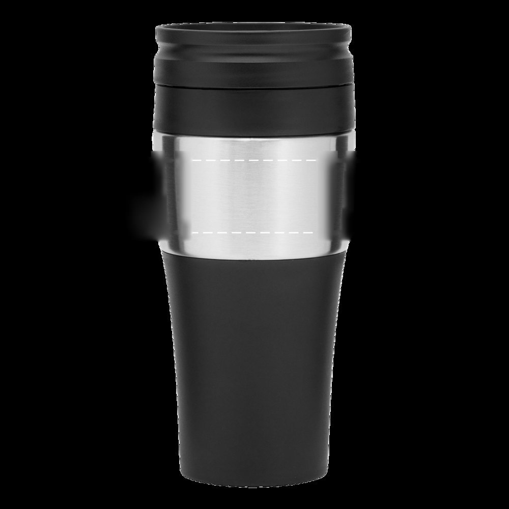 HOT DRINK - Dubbelwandige isoleerbeker — drukvlak gecentreerd rond het metalen oppervlak