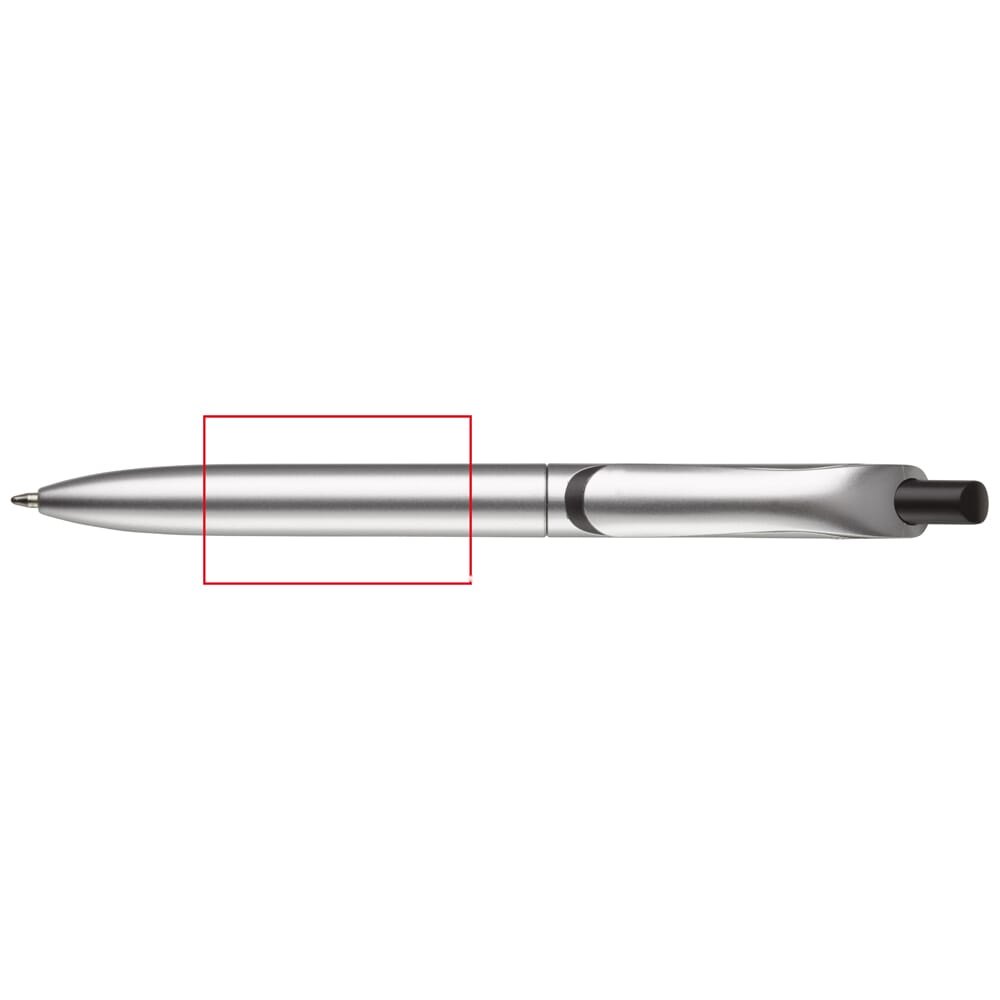 Balpen Click Shadow metallic — drukvlak verlengde van de clip