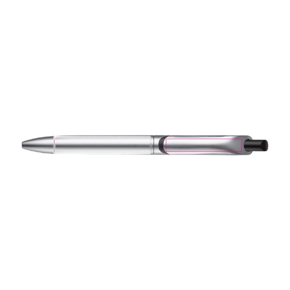 Balpen Click Shadow metallic — drukvlak in het verlengde van de clip en op de clip