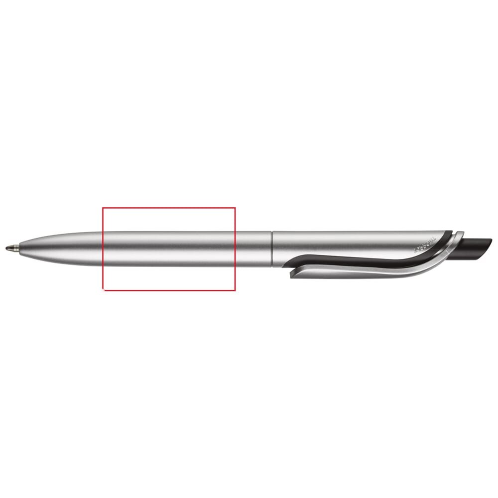 Balpen Click Shadow metallic — drukvlak 270 graden van de clip