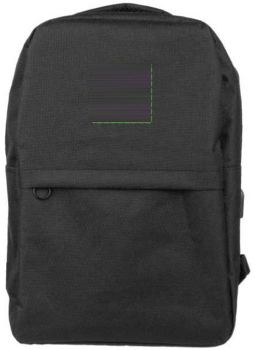 Laptoptas Henrik | Gerecycled | USB-poort — drukvlak voorzijde boven