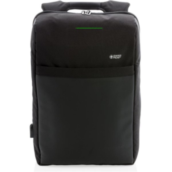 Lima PVC-vrije 15.6" RFID laptop tas — drukvlak artikel voorzijde boven