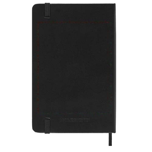 Moleskine hardback pocket dag-agenda voor 12 maanden — drukvlak achterzijde