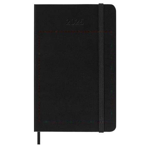 Moleskine hardback pocket dag-agenda voor 12 maanden — drukvlak voorzijde