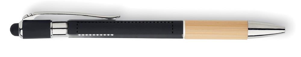NOTA - A5 RPET notitieboek met pen — drukvlak clip linkshandig
